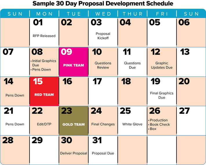 Sample 30 Day Proposal Development Schedule