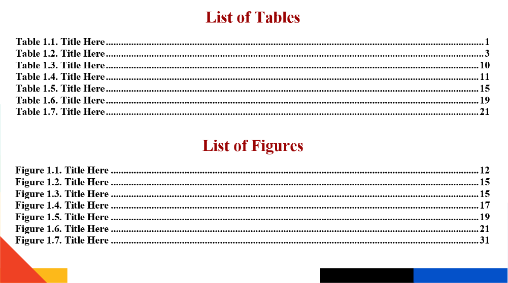 Tables and Figures