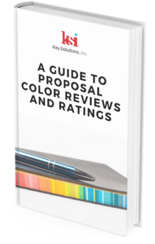 A guide to proposal color reviews and ratings book mockup